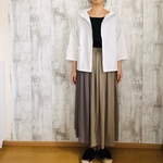 白キャンバスリネン後ろ切替cottonレースフード付きjk