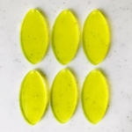Clear Neon Yellow Oval Pendant Tops