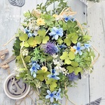 【tさまオーダー品】BlueフラワーのNaturalスワッグ