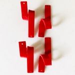 Red Twisted Long Rectangle Connectors
