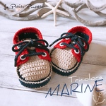 NEW✼【 MARINE 】✼ Tricolore [RED×NAVY] +Beige ✼ BABY SHOES /０歳からのベビーシューズ／マリンシューズ