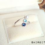 《再販》ファランジ＆ピンキーリング*Blue daisy*（シルバー）