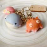 めんだことくじらの練り切りバッグチャーム(粉付)