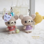 aikacha様用リクエスト品＊あみぐるみストラップ＊くま風船を持ったくまちゃん＆お祭りくまちゃん