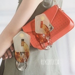 RUKIRIRIA #490 ホワイトクリア×べっこう×クリアピアス  大ぶりピアス 大ぶりイヤリング 