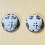 MATTE BLACK RETRO DESIGN CABOCHONS