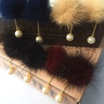 秋冬♡ふわふわファーとパールピアス