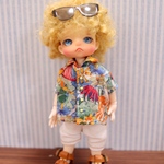 オビツ11 サイズ●半袖シャツ  夏のハデシャツ（赤）