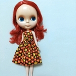 （Discount!💓）北欧調花柄コットンのホルターネックワンピース　ブライス　リカちゃん　アウトフィット