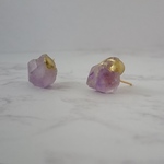 シリウスアメジスト原石の金継ぎピアス