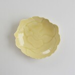 ボタン皿M　きはだ色　花型／黄／ケーキ皿