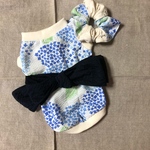 犬服　浴衣風お洋服　着丈長め　シュシュセット