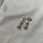 キッズ　子供　ハンドメイド　アクセサリー　クリップ　イヤリング　ピンク　お花　立体　ビーズ編み　キラキラ