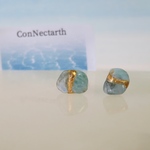 とろける氷と水面＊ralimar×aquamarine＊金継ぎ／pierce／M~S size