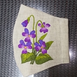 【刺繍マスク】立体マスク マスクカバー 刺繍    すみれ