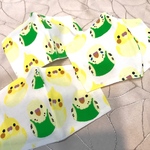 🦜夏マスク　インコ柄マスク　小鳥柄マスク　手拭いマスク　さらしマスク　息がしやすいマスク　小学生マスク　中学生マスク　高校生マスク　レディース 小さめマスク