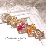ロング　カラフルフラワーバレッタ