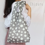 再販【ナイロンエコバッグ】レジ袋型☆ドット☆グレー
