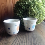 淡色水玉　シャボン玉　ふわふわ　お湯呑み茶碗　2脚セット　ペア