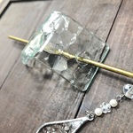 石目　マジェステ　髪飾り　ヘアアクセサリー　昭和レトロガラス　アンティーク　型ガラス　もったいないをカタチに　思い出と一緒に　