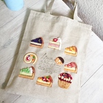 Cafe-sweets☆羊毛刺繍トート〜フレッシュ☆フルーツスイーツ