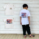 (size80~130)名前入りTシャツ【大漁】バッグプリント