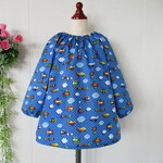 100size＊長袖スモック《 空飛ぶ乗り物 ⭐ ブルー 》