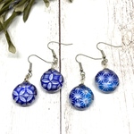 再販・切子柄ピアス(イヤリング)青