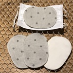 2日以内発送★改良版★グレーのドットが可愛いオーガニックコットンWガーゼ3枚セット★リバーシブルWガーゼインナーマスクシート白無地