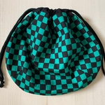 きんちゃく　ポーチ　バッグ　インナーバッグ　鬼滅の刃　風　大サイズ