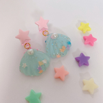 子供用イヤリング ☆貝殻(水色)
