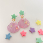子供用イヤリング ☆貝殻(紫)