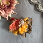 ヘアアクセサリー♡刺繍リボンFlower♪ヘアクリップ♪