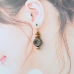 ドイツ製コインのオリエンタル風（アンティークブルーG）♡ピアス・イヤリング♪【K18・K14GF/14kgf対応】