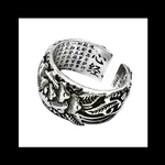 再販【JAPAN sinkyou RING】シルバー silver999 リング 指輪 ユニセックス 心経 和風 メンズ ヴィンテージ お経 病みかわいい ダーク 蓮