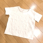 リネン  シンプルTシャツ オフホワイト 