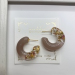 グラデーションフープ【brown】　ピアス