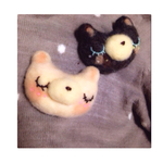 《受注製作》優しいクマちゃん 羊毛ブローチセット