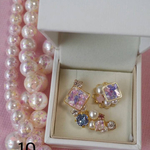 【10】シェル入りレジン♪♪パープルイヤーカフ&イヤリング