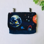 【再販】3ポケット ファスナー付き移動ポケット 宇宙柄地球×ブルー