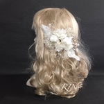 プリザーブドフラワーのローズ、紫陽花、かすみ草　ヘッドドレス 　髪飾り　結婚式 成人式  卒業式 