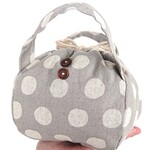 ▼mini Colon巾着bag▼北欧テイスト／２cm Dot (グレー)       