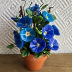 朝顔 粘土の花鉢  2  ミニチュア