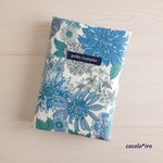 母子手帳ケース • お薬手帳ケース • 通帳 ケース 　 * Botanical flower garden 　col. ブルー×グレー