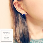 星×ラピスラズリ寄り添いピアス