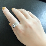 J484　S925シルバー　ダブルライン　指輪　リング　ring
