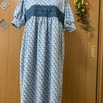 ブルーグリン系のらくらくニットワンピース