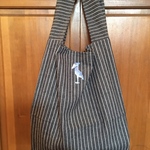 コンビニエコバッグ　ハシビロコウ×ストライプ　　３６×２９