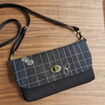 ミナペルホネン　choucho 黒×黒◆お財布ポシェット