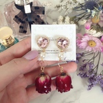 #2122 ロマンティックドライフラワーピアス/イヤリング〉